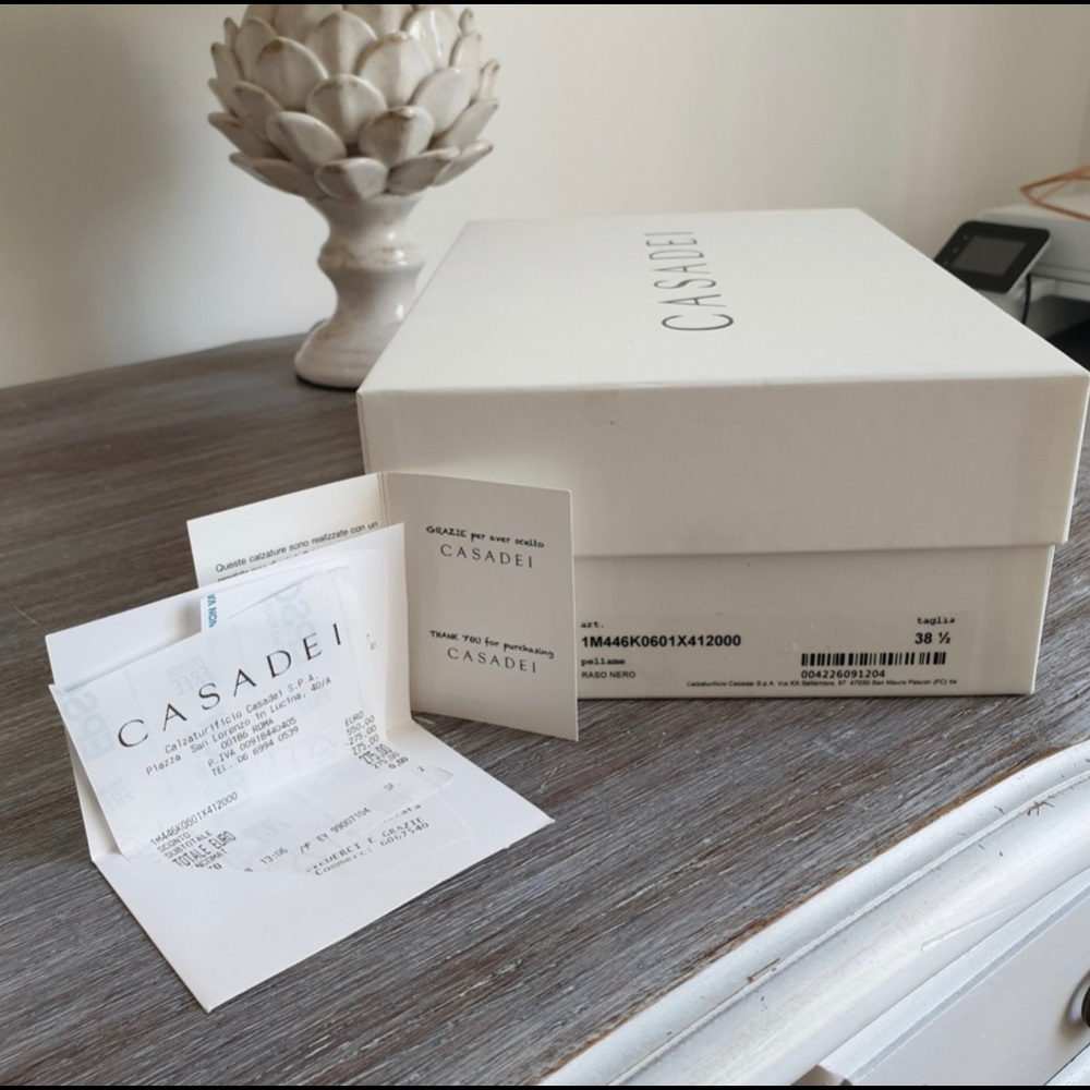 Casadei black cloth mules